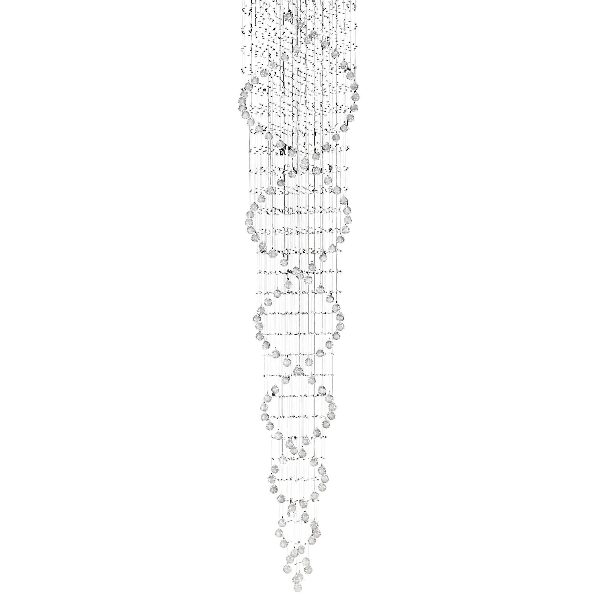 IL31377/2.0  Colorado Crystal Pendant Tall Corkscrew 9 Light (18kg) Polished Chrome